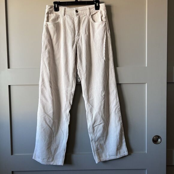 Billabong Midtown Straight Leg Corduroy Pants Women Sz 27 Ivory Highrise Classic - Picture 1 of 16